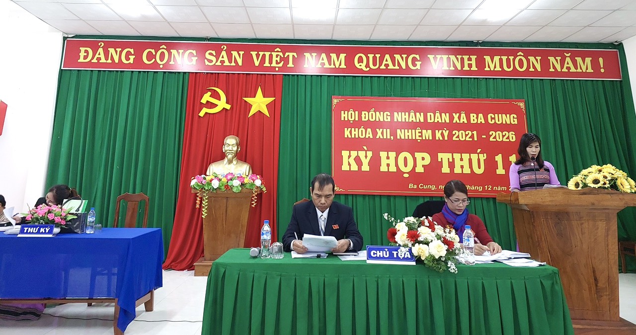 Hội đồng Nhân dân xã Ba Cung tổ chức kỳ họp thường lệ thứ 11, nhiệm kỳ 2021-2026